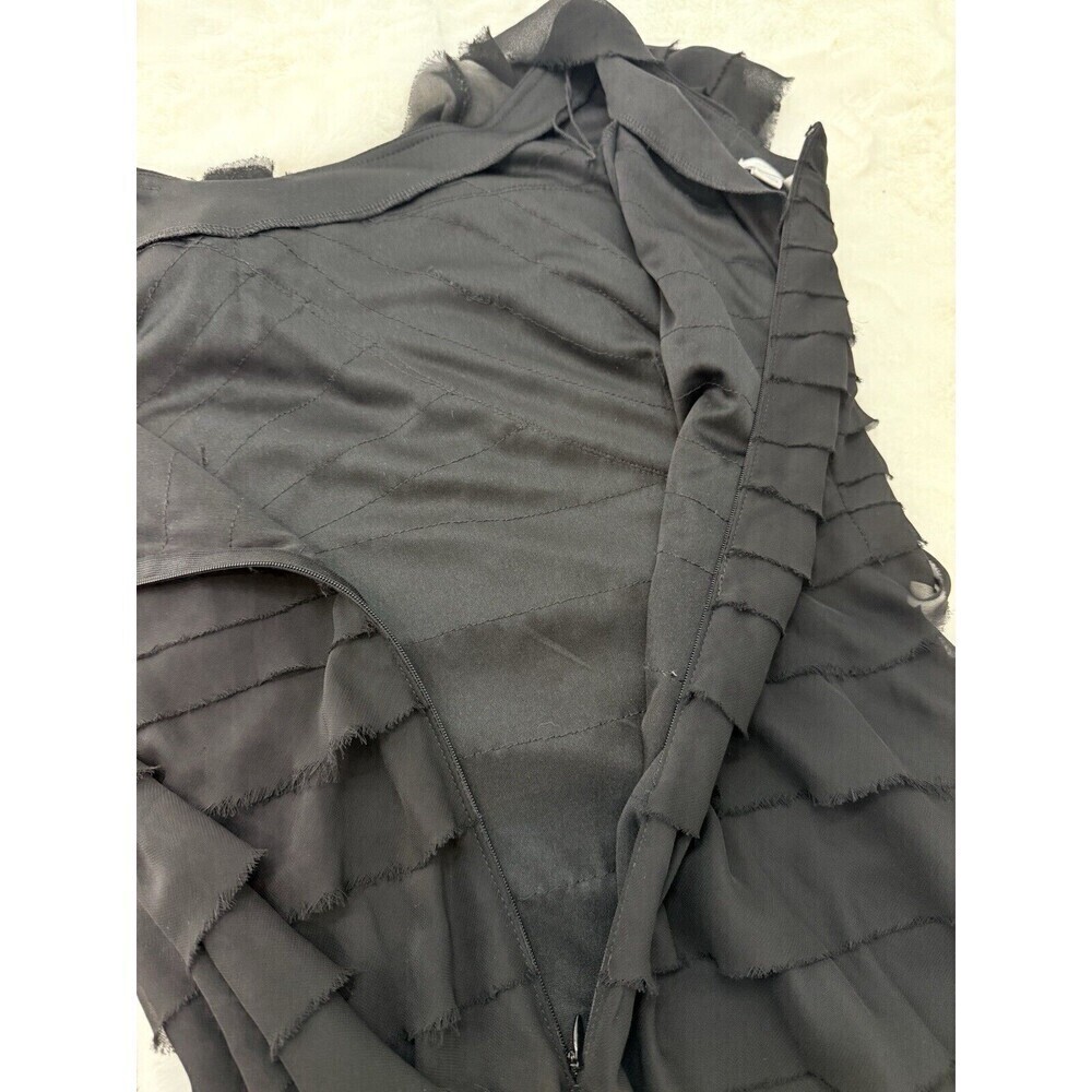 London Times Womens Size 16 Black Ruffle Tiered Raw Hem Cocktail Shift D… - Picture 13 of 15